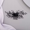Chargances Bridal Black Crystal Hair Comb Gothic Black Hair Vine Side Comb Rhinestone Hair Accessory Wedding Headpiece Prom Party Festival for Women and Girls(Style 4)