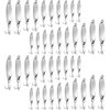 HESTYA 20 Pieces Fishing Lures Fishing Spoons Saltwater Treble Hooks Lures Hard Metal Spinner Baits 5 Sizes Casting Spoon Lures for Salmon Bass in 1/5 oz 1/4 oz 3/8 oz 1/2 oz 3/4 oz (Silver)
