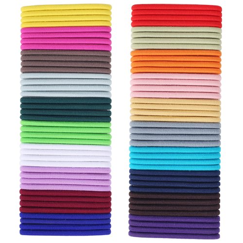 80PCS Hair Elastics Hair Ties, 6MM Colorful Ponytail Holders Hair Bands, 2 Inch in Diameter Elastic Band for Medium to Thick Hair, Curly Hair, Women or Men, 20 Colors (6mm Multicolor）