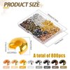 800 Pieces 4mm Crimp Beads for Jewelry Making, Open Half Round Crimp Bead Knot Covers Copper Bead Stopper Small Bead Caps for DIY Bracelet Earring Necklace Crafts - 8 Color