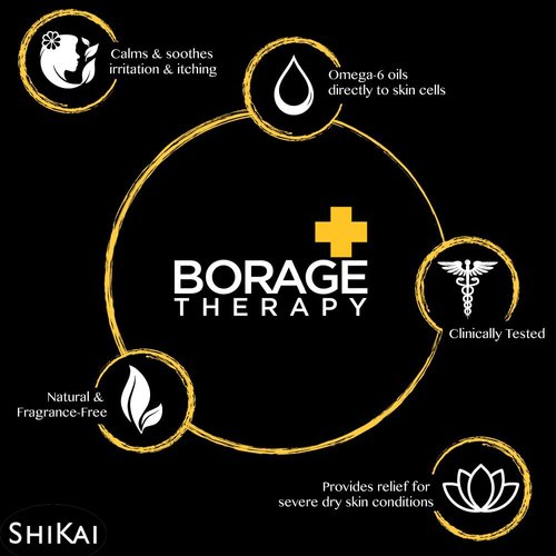 ShiKai Borage Therapy Body Lotion (8oz) | Lightly Fragranced Moisturizer Cream for Dry Hands & Body | With Borage Seed Oil