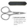 GERMANIKURE Nail and Cuticle Scissors - FINOX Stainless Steel Professional nail scissors for nail tips - nail scissors curved Manicure Tools in Leather Case - Ethically Made in Solingen Germany - 4702