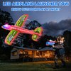 Bigdream 6 Pack LED Airplane Launcher Toys with 2 Launchers, 2 Flight Mode Glider Catapult Plane with Stickers, Flying Outdoor Toys for 3 4 5 6 7 8 9 10 11 12 Year Old Kids Boys Girls Birthday Gifts