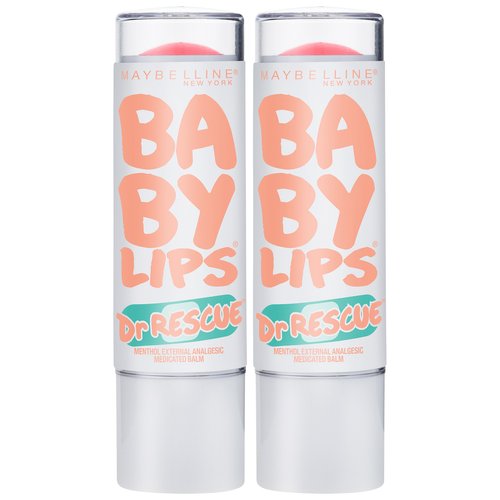 Maybelline New York Baby Lips Dr. Rescue Medicated Lip Balm Makeup, Coral Crave, Pack of 2