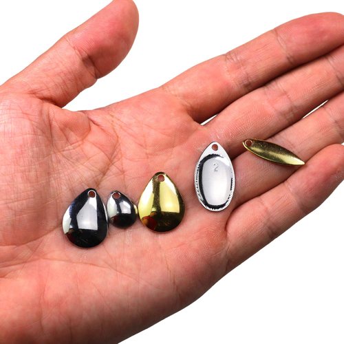 QualyQualy Fishing Lure Spinner Blades Colorado & Willow Blades Fishing Tail Spinner Blades for Lure Making S 50pcs