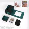 AFIING MTG Deck Box for Commander Display,Card Deck box Fit 100 Double-Sleeved Cards,MTG Card Storage Box with 35pt Magnetic Card Brick and Dice Tray with Dice Tower(Black/Dark Green)