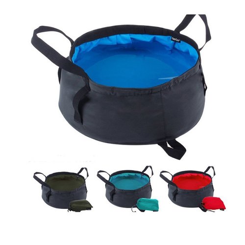 Portable Travel Outdoor Camping Hiking Wash Basin Bucket Sink Folding Camp Picnic Vegetables Basin Bucket Travel Footbath Foot Soak Basin Washbasin Fishing Bucket with Carrying Pouch, 8.6L