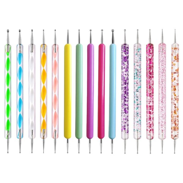 15 PCS Nail Dotting Pen Nail Art Dotting Tools, Clay Modeling Tools with Ball Stylus, Mandala Dotting Tools for Drawing Painting Embossing