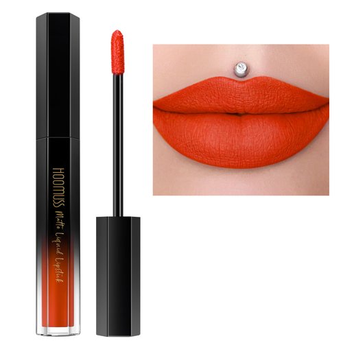 HOOMUSS Orange Lipstick Long Lasting, Matte Liquid Lipsticks for Women Non Transfer Smudgeproof S...