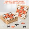 Meooeck 6 Pieces Wooden Tic Tac Toe Game Mini Board Game Xo Chess Board Game Family Game Toys Birthday Party Favors, Goody Bag Stuffers