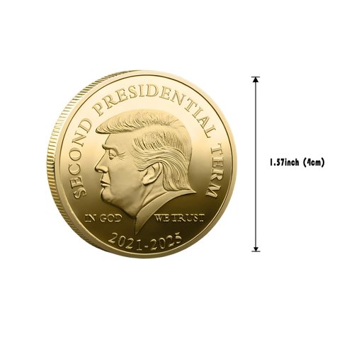 Trump 2024 Gold Coins Fighting for America, Donald-Trumps Coins Save America, Make America Great Again(MAGA), 40mm Gold Plated Commemorative Coins Gift, Trump Merchandise