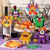JULBEAR Halloween Craft Kits for Kids, 26 PCS Halloween Party Favors Make Your Own Monster DIY Paper Crafts Stickers for Halloween Party Games Activities