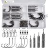 Drop Shot Weights Assortment Freshwater and Saltwater Fishing Sinkers Weights Wacky Hooks Kit Snagless Sinker Rigs Fishing Weights for Bass Fishing Catfishing (100PCS KIT)