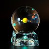 Solar System 3D Crystal Ball with LED lamp Base Clear 80mm (3.15 inch) Glass Birthday Gift for Kids, Teacher of Physics, Valentine's Day Gifts, Lover of The Universe, Boy/Friend, Classmates