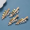 4 PCS Alligator Hair Clips, Rhinestone Pearl Wedding Hair Clips Barrettes Bridal Hairpins Hair Accessories for Women Girls Bride Party Prom