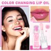 CAHIUYOA Magic Color Changing Lip Oil Tinted Lip Glow Oil Color Changing Lip Gloss Long Lasting Nourishing Lip Balm Care Shimmer Glossy Non-sticky Lip Tint Oil