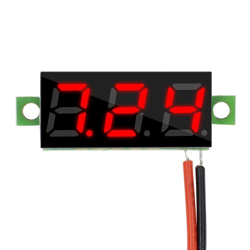 diymore 10pcs Mini Digital Voltage Meter DC 2.5~30V 0.28" 2 Wire Digital Voltmeter Gauge Tester Red LED Display Panel Mount Car Motorcycle Battery Monitor Led