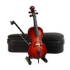 Dselvgvu Wooden Miniature Cello with Stand,Bow and Case Mini Musical Instrument Miniature Dollhouse Model Home Decoration (3.94"x1.38"x0.43")