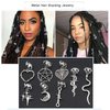 NAISKA 21PCS Silver Loc Jewelry - Butterfly Hair Clips, Dreadlock Accessories, Heart Shape Design Charms, Adjustable Cuffs, Rings, Multi Style Decoration for Halloween