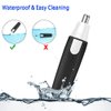 MOVOZIN Nose Hair Trimmer for Men and Women，Professional Painless Clean Nasal， Ear & Facial Hair Electric Trimmer，Battary-Operated Eyebrow Clipper，Dual Edge Blades for Easy Cleansing Black