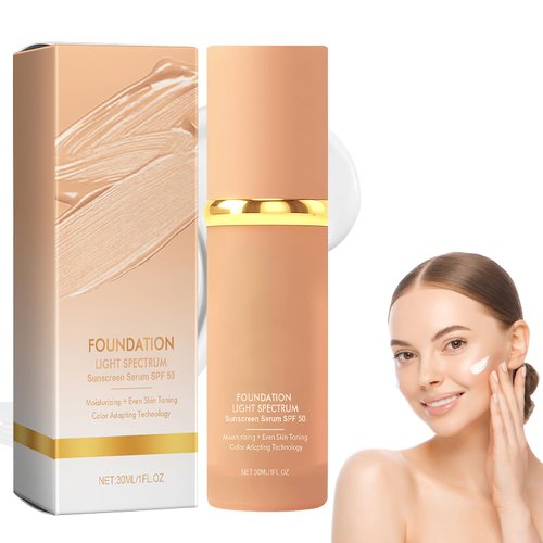 4 in 1 Foundation Liquid,Foundation 4 In 1 Light Spectrum,Hydrating Medium Full Coverage Concealer with SPF 50+,Longwearing & Waterproof Makeup Foundation(1PCS,30 ml/1 Fl.oz)