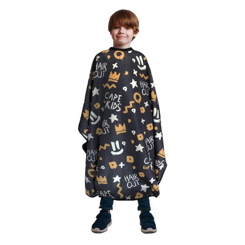 Pelocapa Barber Cape for Kids, Hair Cutting Cape with Velcro, Professional Salon Hairdressing Cape for boys, Waterproof & Light Weight & Machine Washable - 39”× 51”（Crown Pattern）