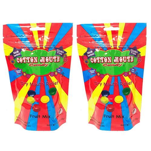 Cotton Mouth Candy Dry Mouth Relief Fruit Mix 3.3 Ounce Bag (2 Bags)