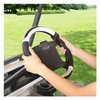 10L0L Golf Cart 14" Steering Wheel Cover for Club Car DS Precedent and Yamaha Models, Breathable Rubber Leather Materials,Good Texture Nice Look(Black White Color)