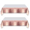 OULUN 2Pcs Pink Rose Gold Birthday Party Tablecloth, 42''x71'' Rose Gold Glitter Birthday Theme Table Cover for Girls Silver Birthday Party Supplies