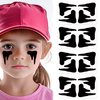 16-Pack Temporary Tattoo Stickers - 2.3 x 3.9 Inch Black Eye Shadow Designs - Ideal for Sports Events, Cosplay, Halloween, and All Ages