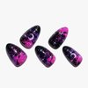 GLAMERMAID Press on Nails Short Almond,UV Hot Pink and Black False Nails with Gothic Ombre Design,Gel Glue on Nails Reusable Full Cover Manicure Set for Women