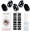 JMEOWIO Semi Cured Gel Nail Strips Halloween Cute Ghost Gel Nail Stickers Nail Supplies Nail Art Design Decoration Accessories