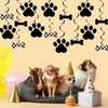 60PCS Dog Themed Party Hanging Swirl Puppy Birthday Party Decorations Dog Paw Prints Birthday Party Ceiling Streamers Favors for Girl Boy Kids Birthday Pet Dog Themed Birthday Baby Shower Party