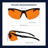 Bifocal Safety Glasses SB-9000 with Orange Lenses (+1.50)