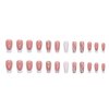 RikView Brand White Long Coffin Acrylic Press-on Nails, 24 PCS Ballerina Shaped, Glossy Finish, Full Well Tips, French Tips for Women and Girls