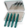 Professional Tweezers for Facial Hair and Eyebrows with Mirror Case (Green)