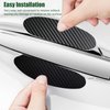 Dickno 4PCS Car Door Handle Sticker, Non-Marking Carbon Fiber Auto Door Handle Protective Films, Anti-Scratch Automotive Door Cup Protector, Universal Vehicle Decor Accessories (Black)