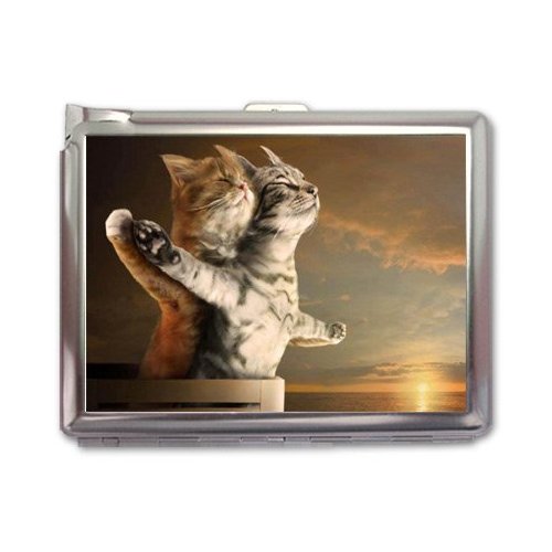 Funny Titanic Cat Cigarette Case Lighter Wallet Business Card Holder