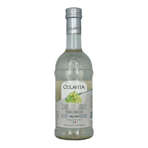 Colavita Wine Vinegar - Chardonnay Wine Vinegar, Premium Quality, Naturally Aged in Wooden Barrels, 17 Fl Oz Bottle