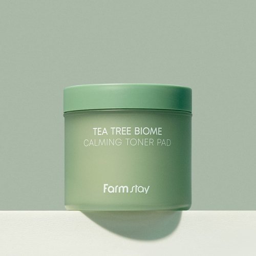 FARMSTAY Tea Tree Biome Calming Toner Pad - Gentle Exfoliating Daily Face Toner Pad, Exfoliation with PHA, 140ml / 70 Pads