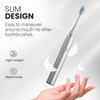 Tranqwil Slimsonic Electric Toothbrush - Vibration Plate Brushhead, 42,000 VPM Motor, 60 Day Charge, 5 Modes, 2 Min Built-in Smart Timer (Silver Metal)