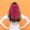 Ambesi Hair Bow Clips, Black Fuchsia Long Tail French Hair Bows, Hair Clips Tassel Ribbon Bow for Women Girl, Bow Hair Barrette Dress Up Accessories for Birthday/Party/Show/Christmas