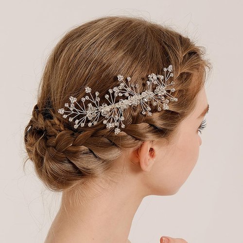 Crystal Wedding Hair Comb for Bride Rhinestone Wedding Hair Pieces for Bridesmaids Flower Girl Bridal Hair Clips Hair Accessories for Party Prom Birthday