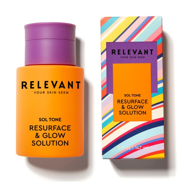RELEVANT Hydrating Toner for Face with Witch Hazel & 5-Acid Blend - Brightens, Reduces Facial Discoloration Dark Spots, Pore Cleaner - Exfoliating Skin Sol Tone - Vegan, Cruelty-Free, Derm Tested