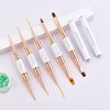Nail Art Brushes Set - Professional 5pcs Double-Ended Acrylic Nail Art Brushes Liner Detail Thin Brushes for Drawing Design Brushes Gel Builder Brushes 3D Nail Art Tools (White)