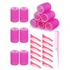25pcs Self-Adhesive Hair Curling Roller & Clip Set With 12 Hair Curlers Self Grip Holding Rollers And 12 Alligator Hair Clips Hair Rollers With Hair Roller Clips And Comb,Salon Hairdressing Curlers