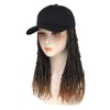 AliRobam Hat Wig Short Baseball Cap Wig with Pre-Twisted Ombre Brown Passion Twist Hair Extensions Synthetic Curly Ends Wig Hat Adjustable Black Baseball Hat Wig for Black Women(14inch, T27)