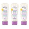 Aveeno Baby Continuous Protection Zinc Oxide Mineral Sunscreen Lotion, SPF 50, Unscented, White, 3 fl. oz (Pack of 3)