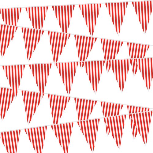 5 Packs Carnival Circus Party Decorations Supplies, Circus Carnival Bunting Banner, Red and White...