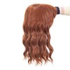 SWACC Short Curly Wavy Bob Wig with Bangs Synthetic Medium Shoulder Length Hair Wig for Women with Wig Cap (Dark Copper Red)